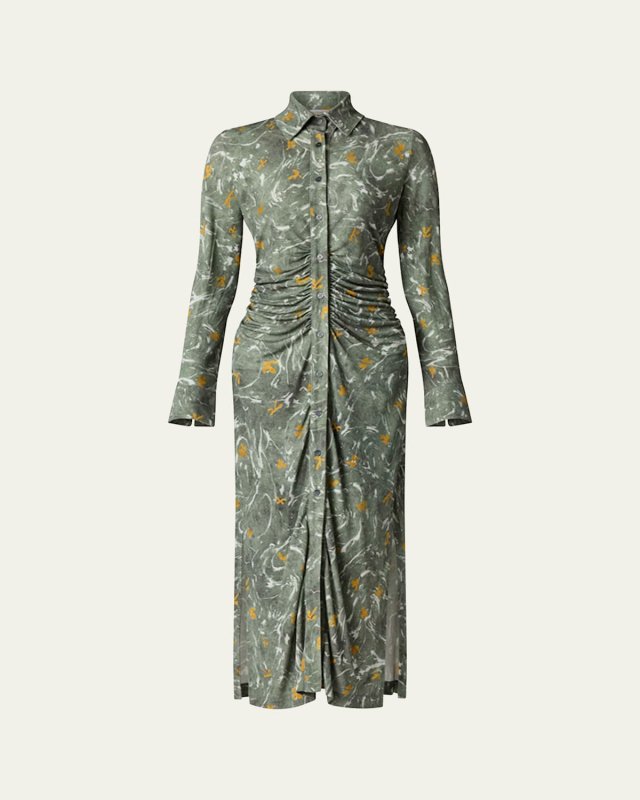 Claudia Abstract Gathered Waist Dress
